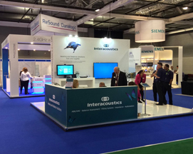 Exhibition design for Intercoustics complete with all mounted screens.