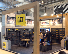 Open retail unit design for CAT footwear