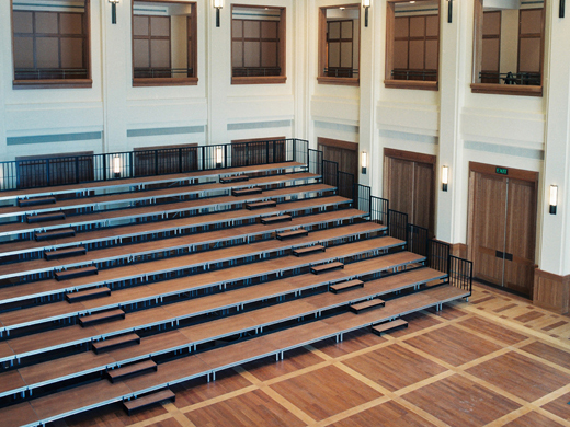 Tiered seating for school halls and educational venues.